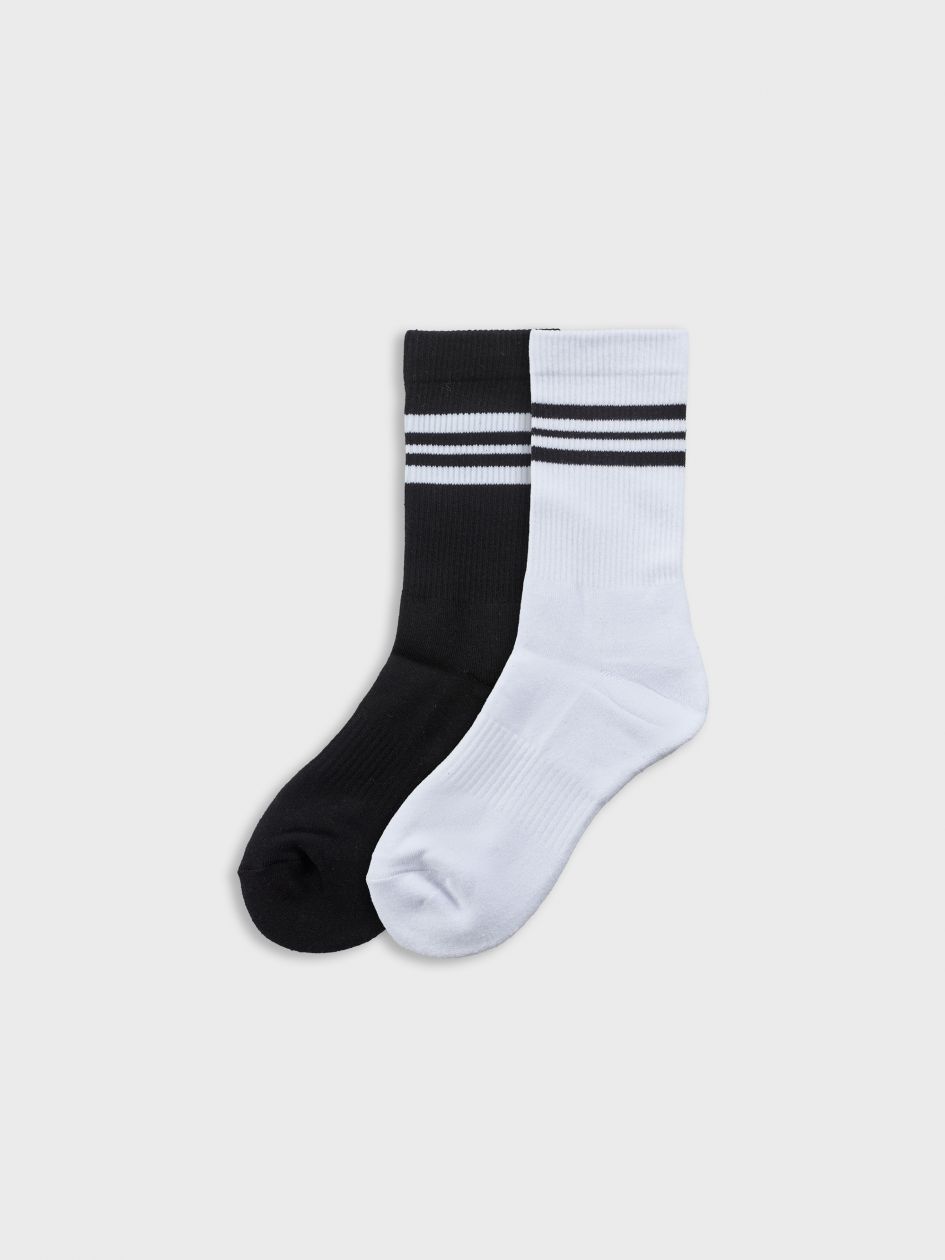 מארז 2 זוגות גרביים באורך רגיל מבד ריב